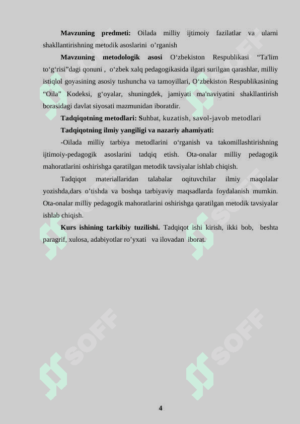 Oila jamoasini jipslashtirish metodikasi 4