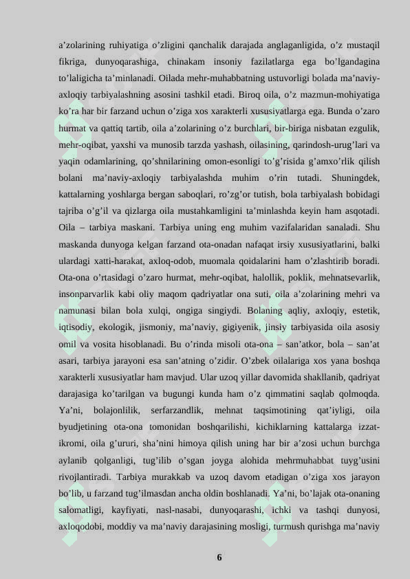 Oila jamoasini jipslashtirish metodikasi 6
