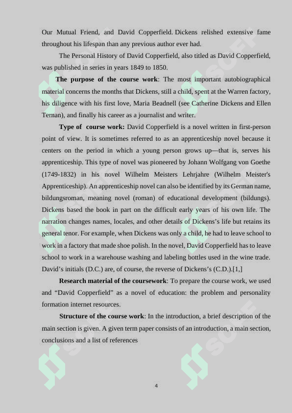 THEME: SYMBOLS IN THE NOVEL BY CHARLES DICKENS “DAVID COPPERFIELD” 4