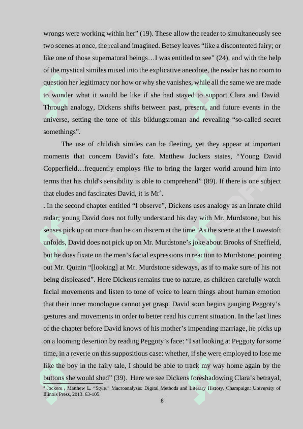 THEME: SYMBOLS IN THE NOVEL BY CHARLES DICKENS “DAVID COPPERFIELD” 8