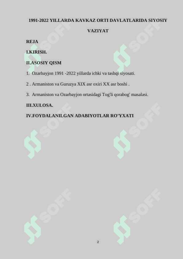 1991-2022 YILLARDA KAVKAZ ORTI DAVLATLARIDA SIYOSIY VAZIYAT 2