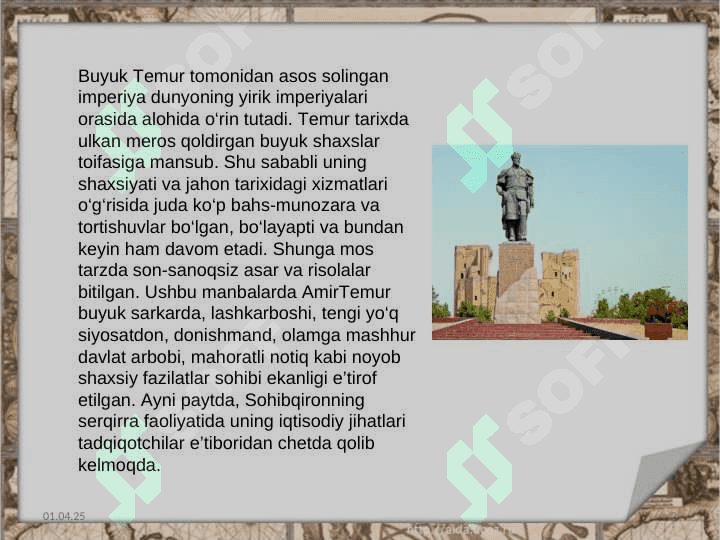 amir temurning iqtisodiy siyosati 2