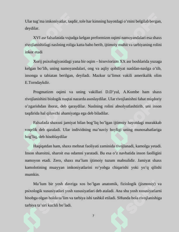 “Maktabgacha yoshdagi bola shaxsi rivojlanishiga ta’sir etuvchi omillar” 7