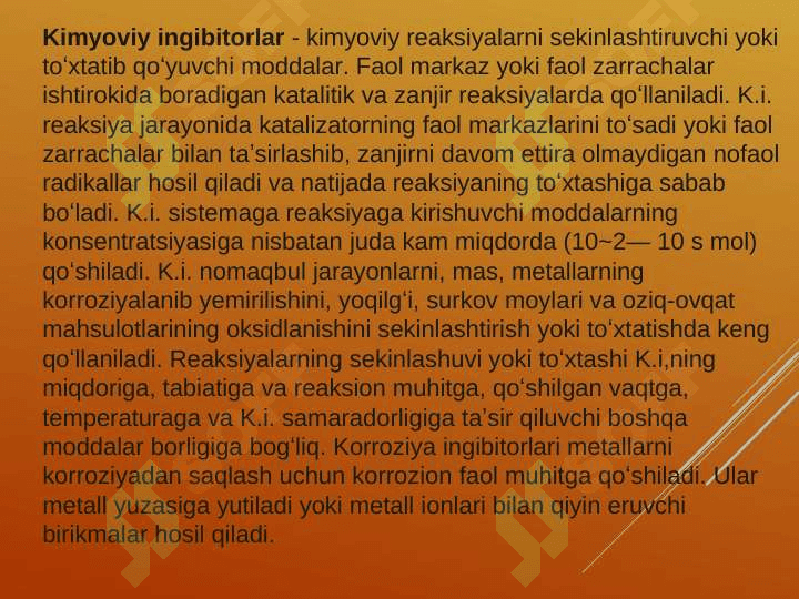 polimerlanish ingibitorlari va ularning fizik kimyoviy va mexanik xossalari 3