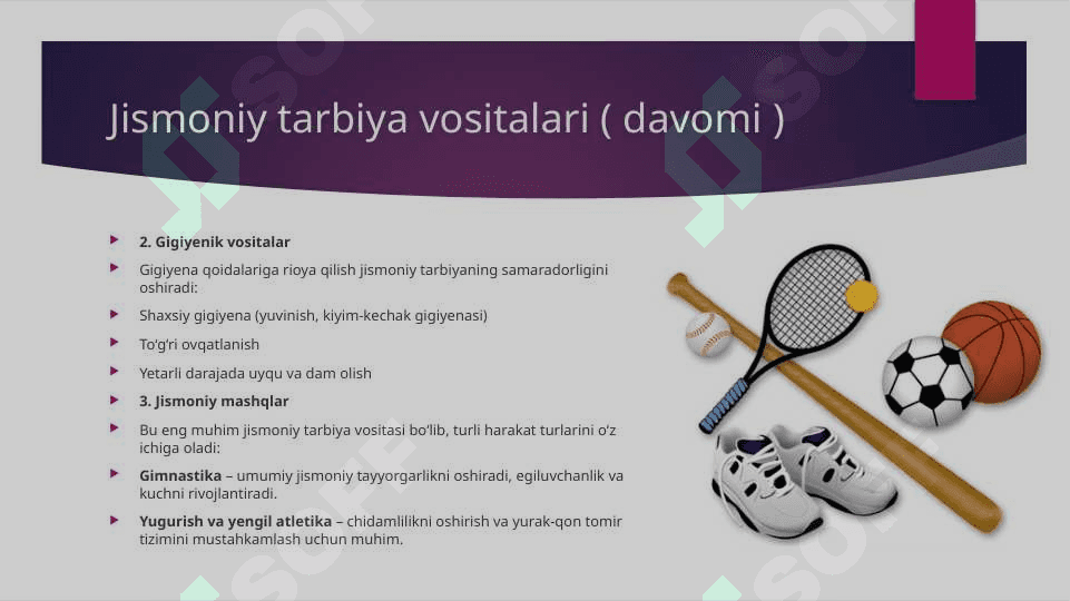 Jismoniy tarbiya vositalari. Jismoniy tarbiya mashg'ulotlarida qo'llaniladigan jismoniy tarbiya metodlari 5