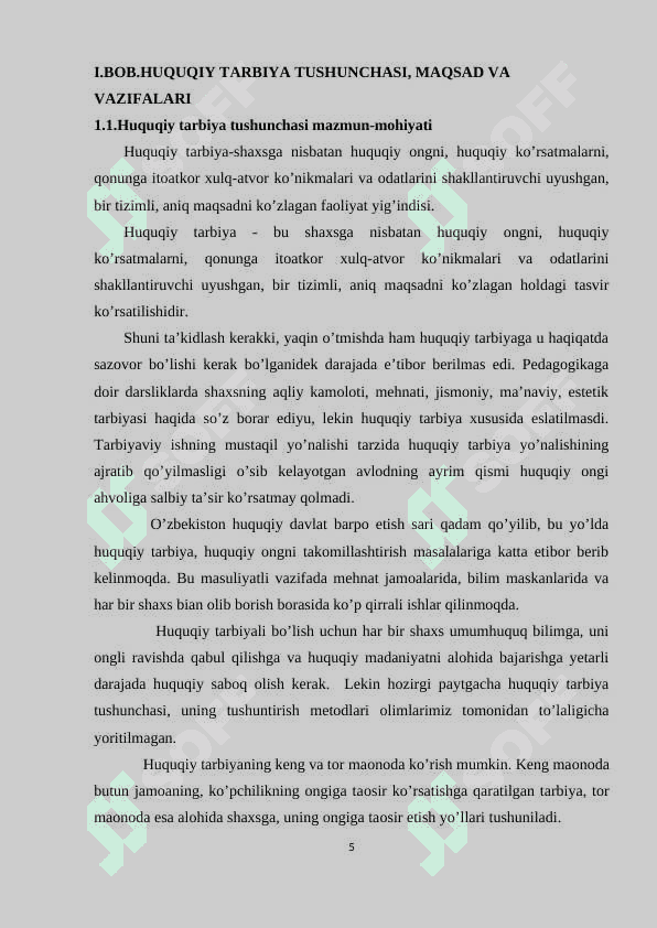 HUQUQIY TARBIYANING ASOSIY YO’NALISHLARI 5