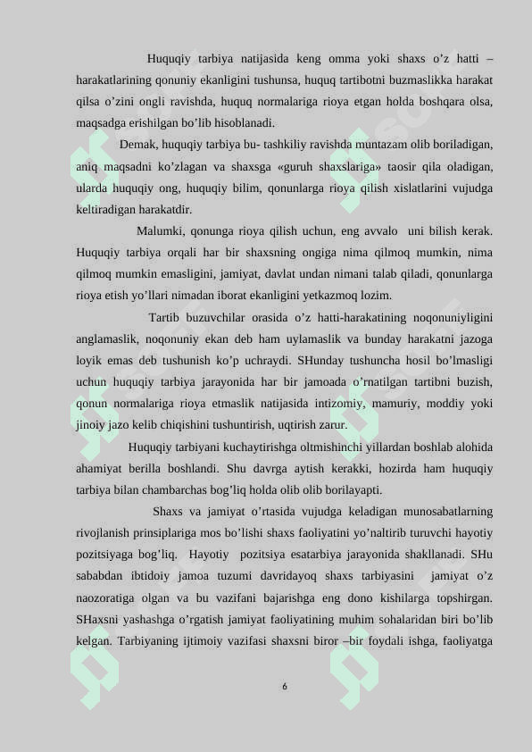HUQUQIY TARBIYANING ASOSIY YO’NALISHLARI 6