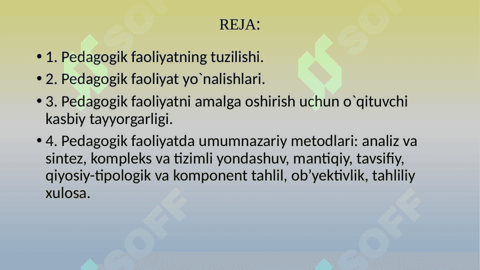 Pedagogik faoliyatning tarkibiy tuzilmasi 2