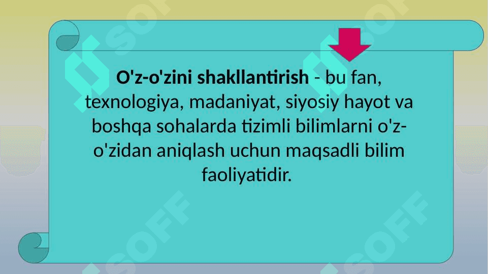 Pedagogning o`zini – o`zi rivojlantirish - uzluksiz jarayon sifatida 6