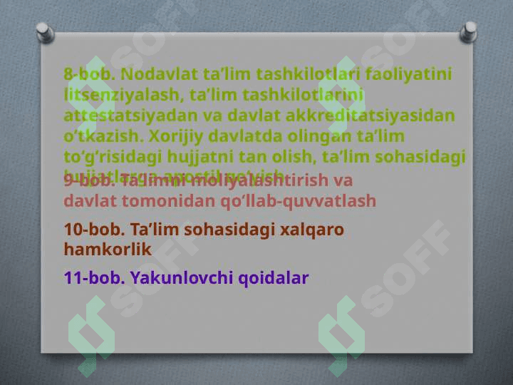 O'zbekiston Respublikasi ta'lim  to'g'risidagi qonun 6
