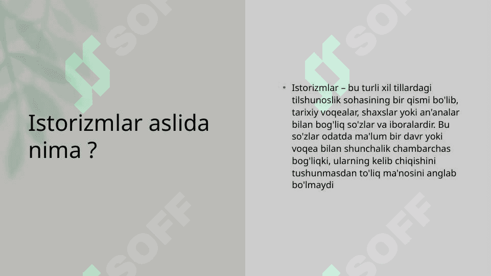 Istorizmlar 2