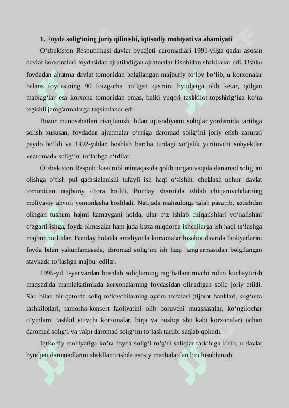 Foyda solig'ining jami daromadlar tarkibi hamda soliq solishda hisobga olinmaydigan daromadlar. 4