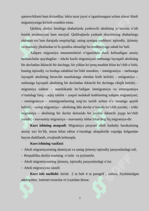 AHOLI MIGRATSIYASI VA UNING TASNIFI 3