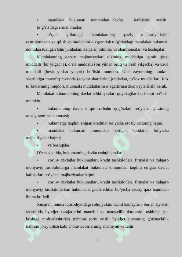 DAVLATNING BYUDJET-SOLIQ (FISKAL) SIYOSATI 8