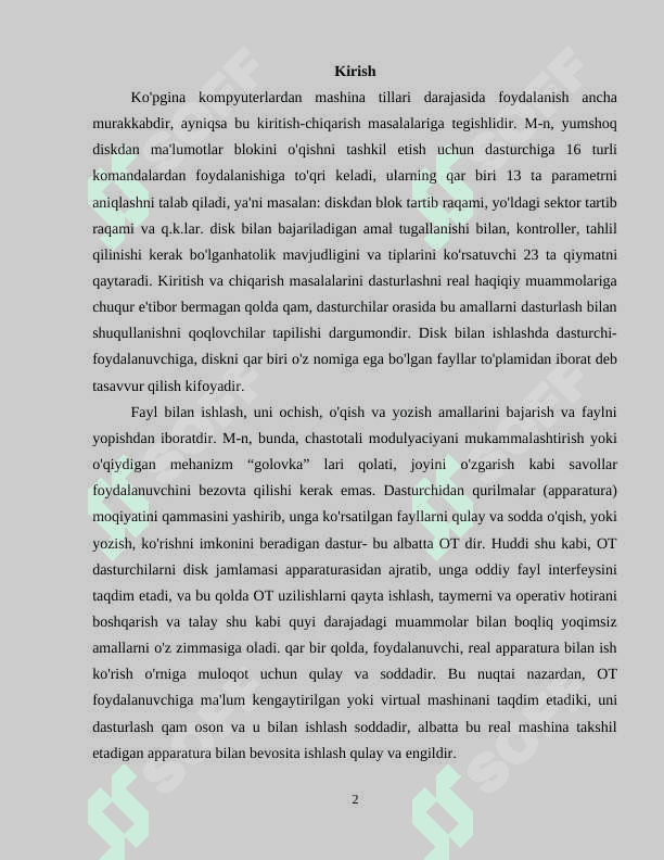 Operatsion tizimlar 2