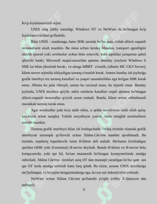 Operatsion tizimlar 8