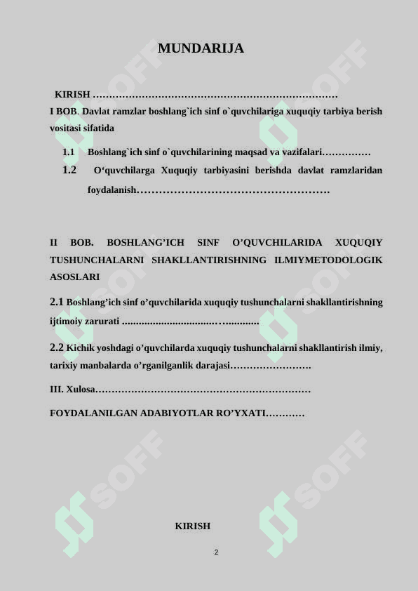 BOSHLANG`ICH SINF O`QUVCHILARIGA XUQUQIY TARBIYA BERISH USULLARI 2