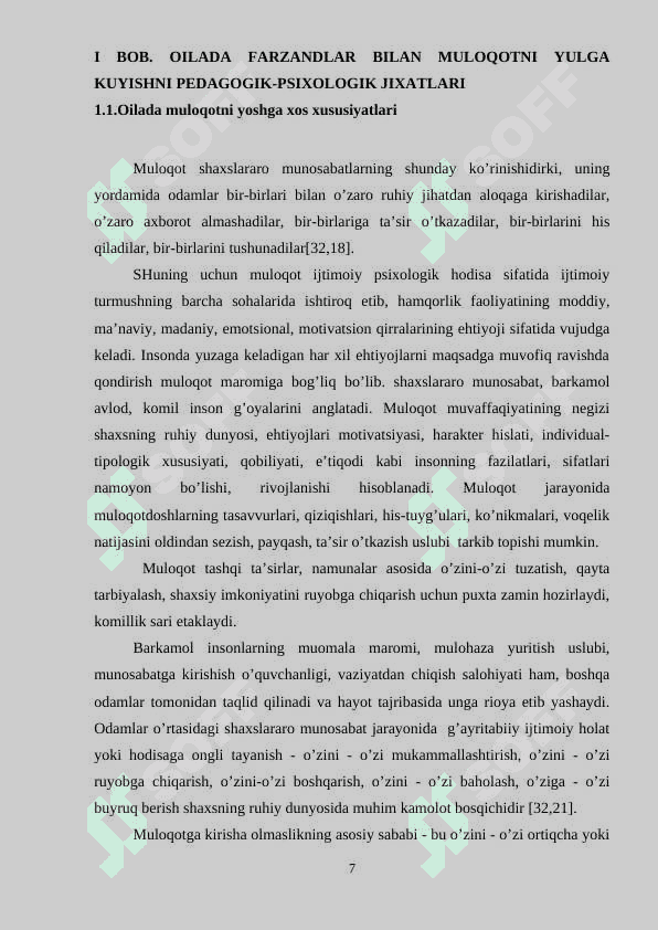 OILADA SOG’LOM TURMUSH TARZINI SHAKLLANTRISH 7