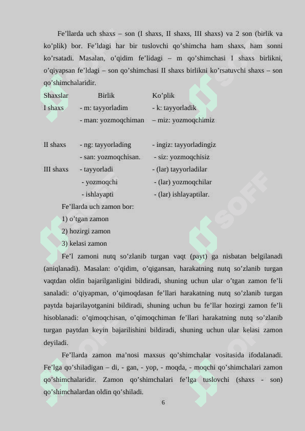 1-4-SINFDA FE’L YASOVCHI QO’SHIMCHALAR MAVZUSINI O‘RGANISH 6