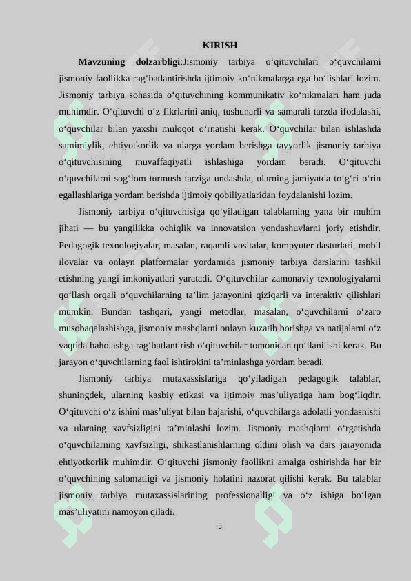 Jismoniy tarbiya mutaxassislarga qo‘yiladigan pedagogik talablar 3