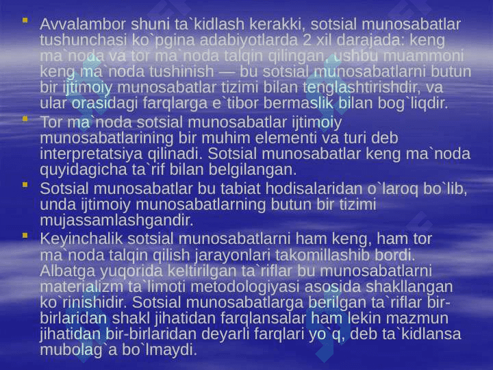 Shaxs sotsial munosabatlar mahsuli sifatidaShaxs sotsial munosabatlar mahsuli sifatida 6