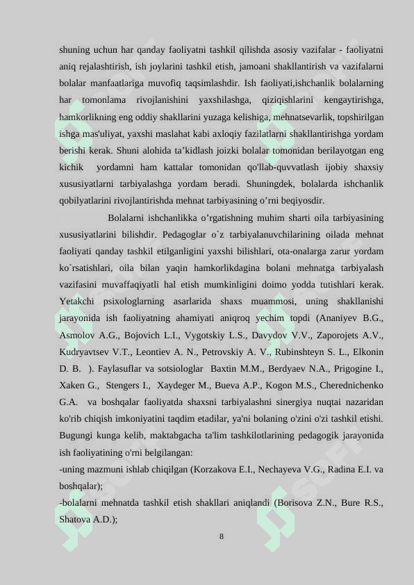 Oilada va maktabgacha ta`lim tashkilotlarida    bolalarning ishchanlik malakalarini rivojlantirish yo`llari 8