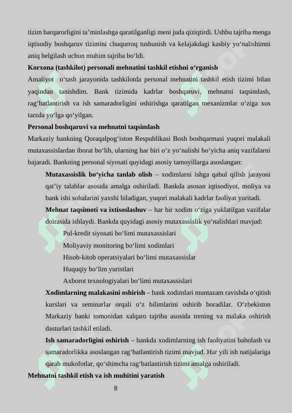 Markaziy bank amaliyot 8