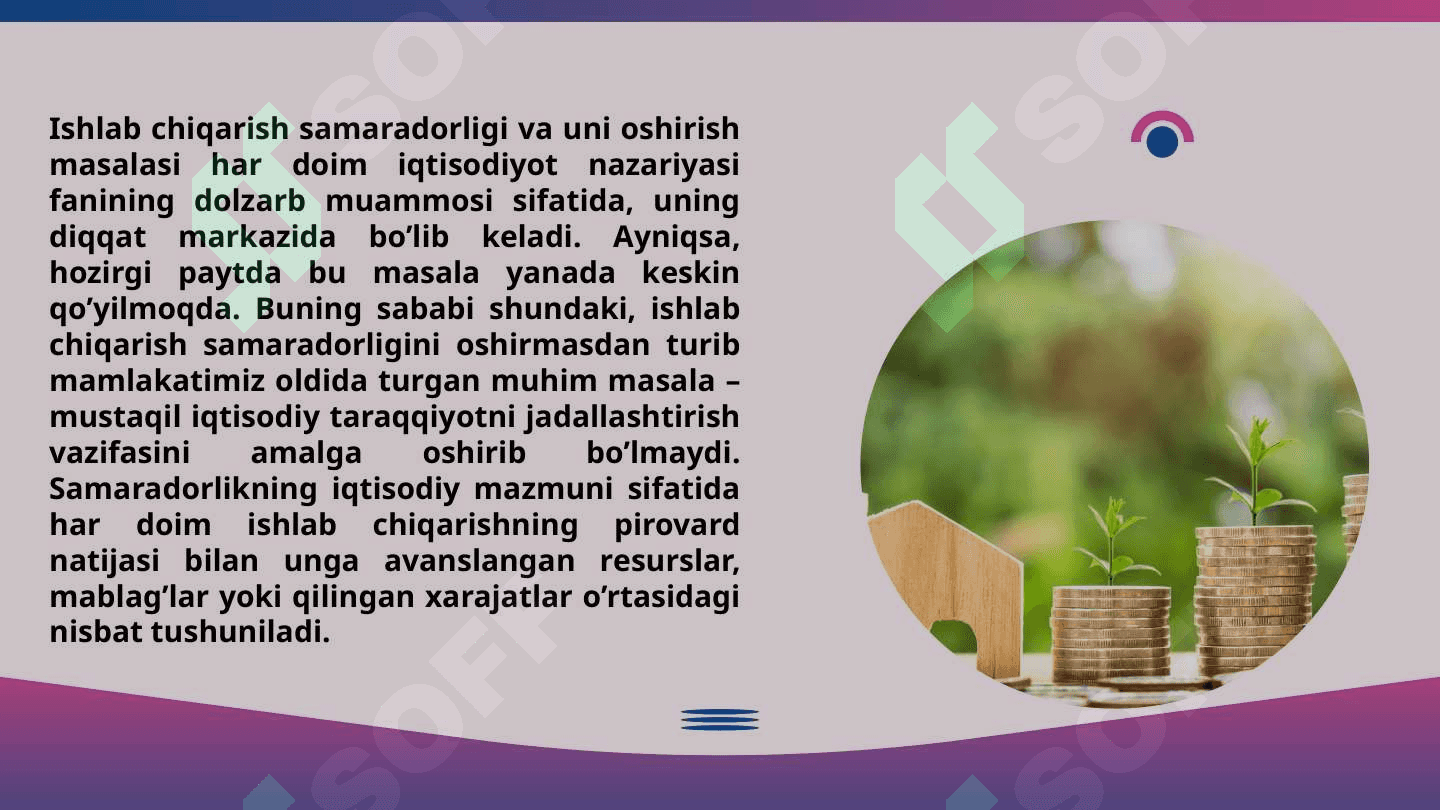 ISHLAB CHIQARISH SAMARADORLIGI VA IQTISODIY RESURSLARINING CHEKLANGANLIGI 5