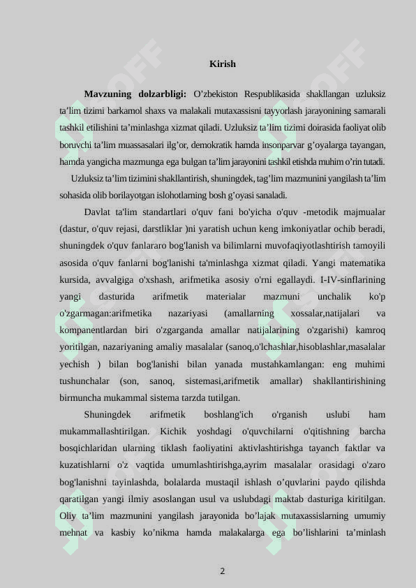 4-sinfda ko’paytirish va bo’lishga doir misol va masalalar yechishda interfaol metodlardan foydalanish 2