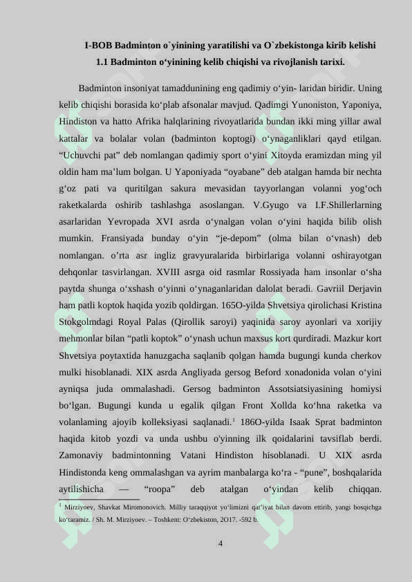 Badmintonda tezkor kuch qobilyatlarini rivojlatirish metodikasini tavsifi 4