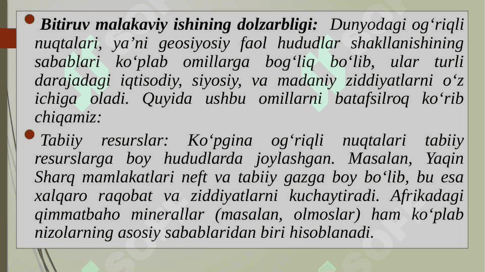 Dunyoning faol geosiyosiy hududlari 3
