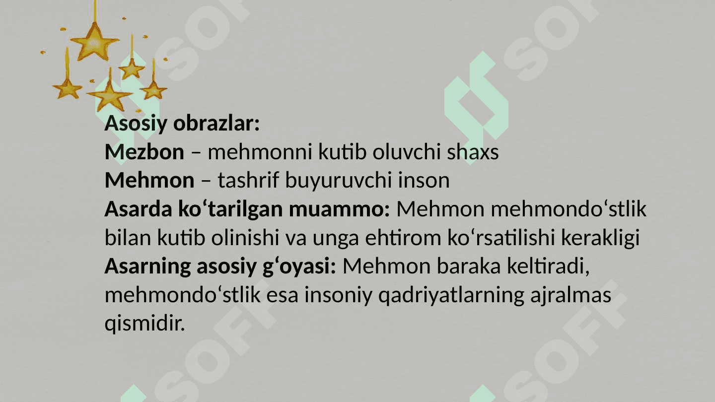 Asar nomi: Mehmon haqi.
Blum taksonomiyasi 4