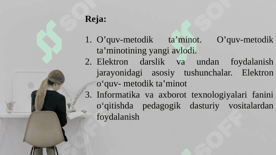 Uzluksiz ta’lim tizimida Informatika va axborot texnologiyalari fanini o‘qitishning o‘quv-metodik dasturiy ta’minoti 2