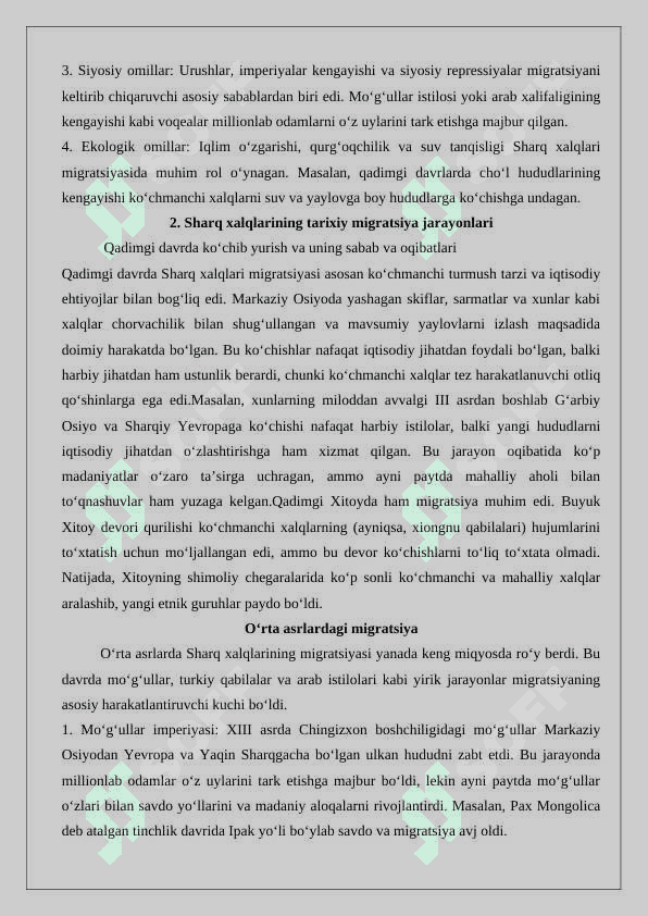 Sharq xalqlarining migratsiyasi va uning ijtimoiy natijalari 25 4