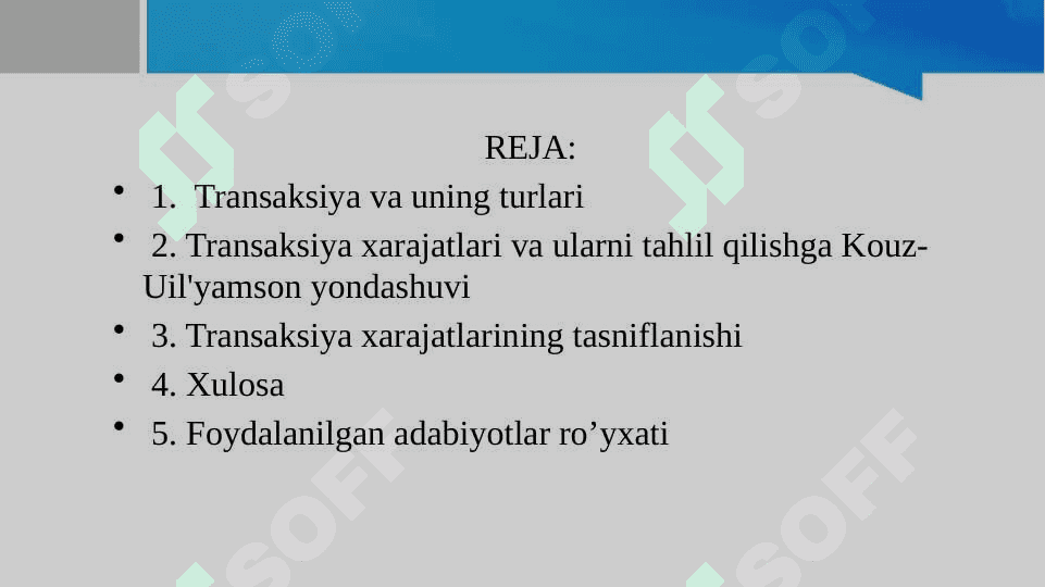 Transaktsiyalar va transaktsion darajatlarning tarkibi va ularning klassifikatsiyasi 2
