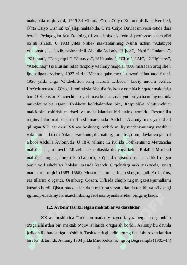 ABDULLA AVLONIYNING ,,TURKIY GULISTON YOXUD AXLOQ” ASARIDA MA’NAVIY AXLOQIY TARBIYA 8