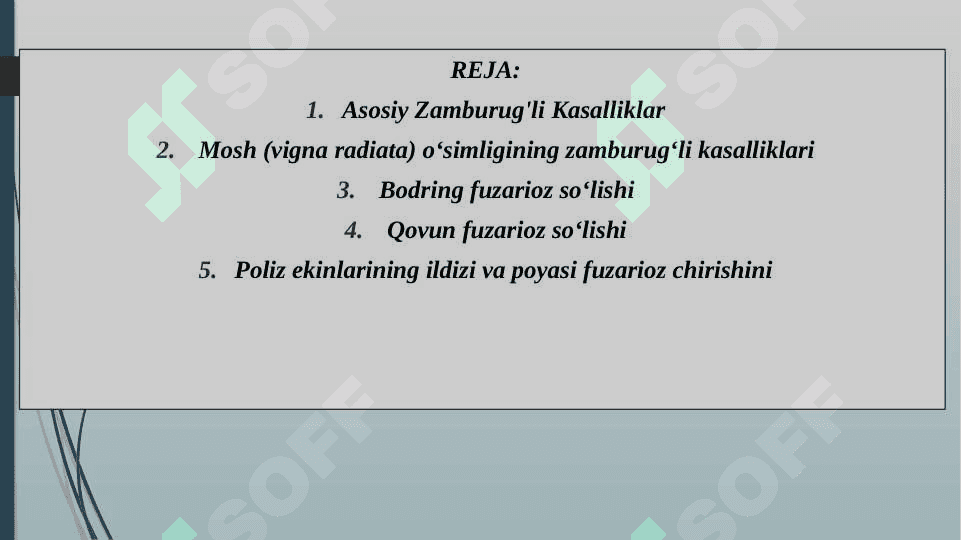 O‘simliklarni zamburug‘li kasalliklari bilan tanishish 2