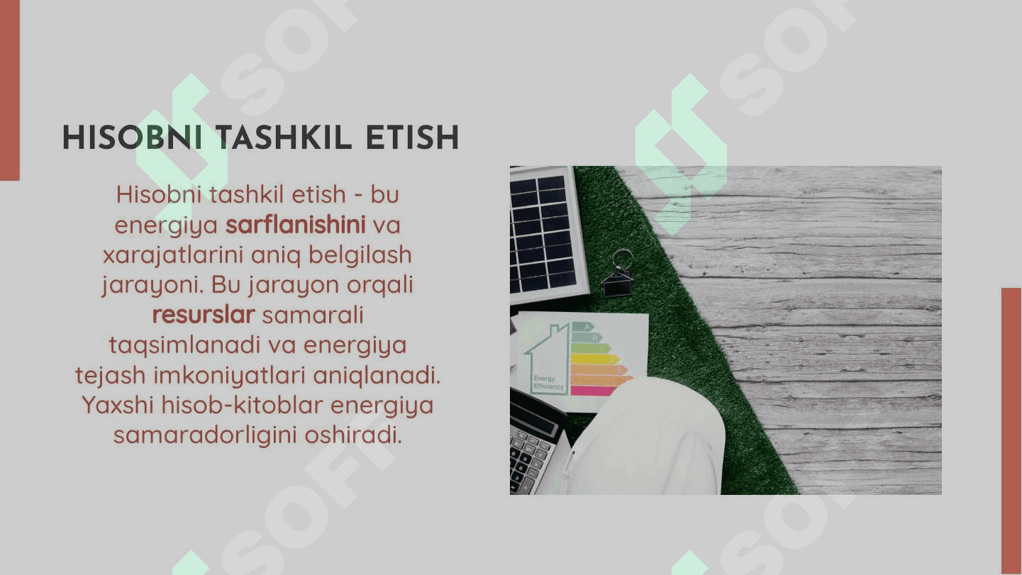 Elektr ta'minoti tizimida energiya nazorati va hisobini tashkil etish va qurish 4