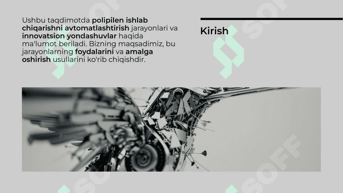 Polipilen ishlab chiqarishni avtomatlashtirish 2