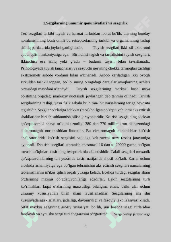 Sezgilarning klassifikatsiyasi va qonuniyatlari 3