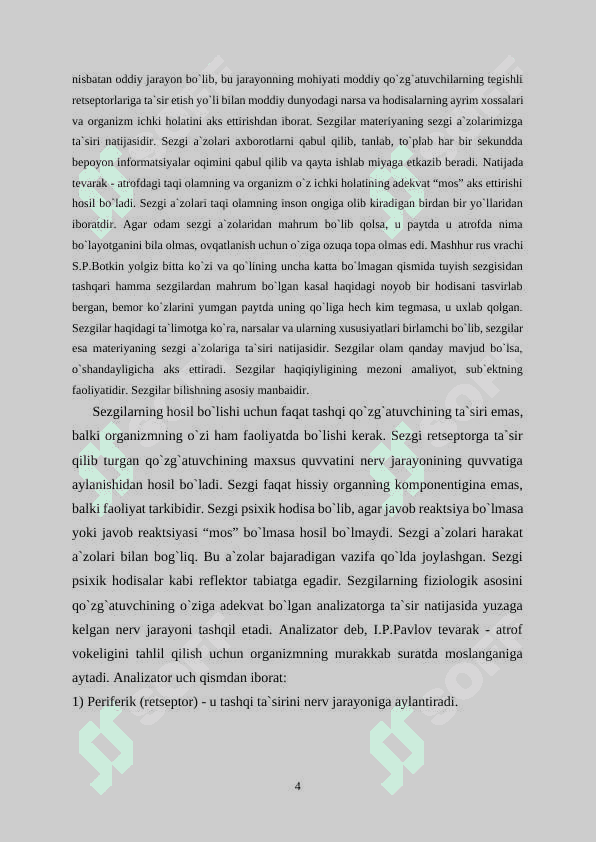Sezgilarning klassifikatsiyasi va qonuniyatlari 4
