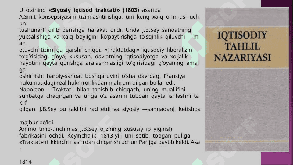 J.B.SEYNING IQTISODIY NAZARIYALARI 3