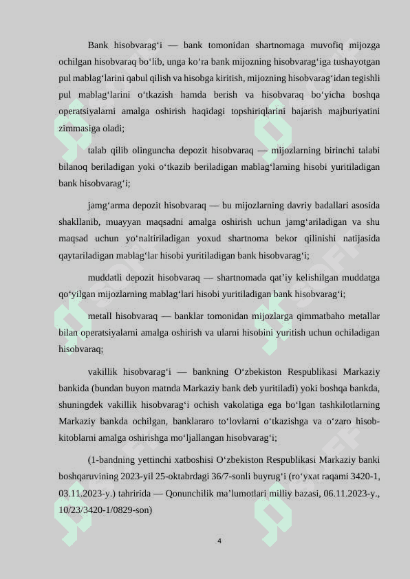 Bankdagi hisob-kitob va maxsus schyotlar yuritish hisobi 4