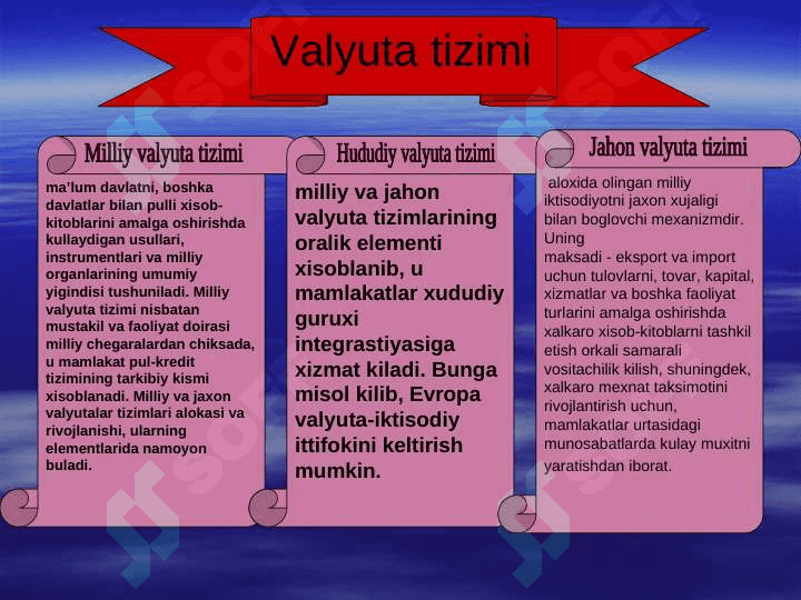 JAHON VALYUTA  TIZIMI 7