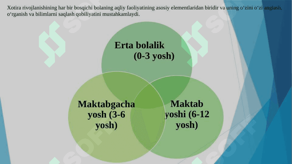 Xotira tafakkur va boshqa jarayonlarda yosh ko'rsatkichlarining taqqoslovchi xarakteristikasi 5