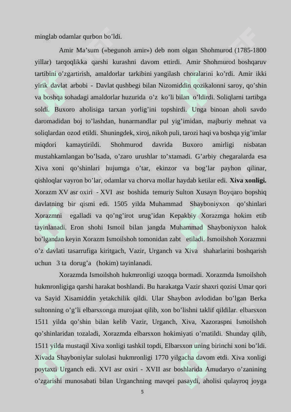 Buxoro amirligi, Qo’qon va Xiva xonliklarida ta’lim- tarbiya. 5