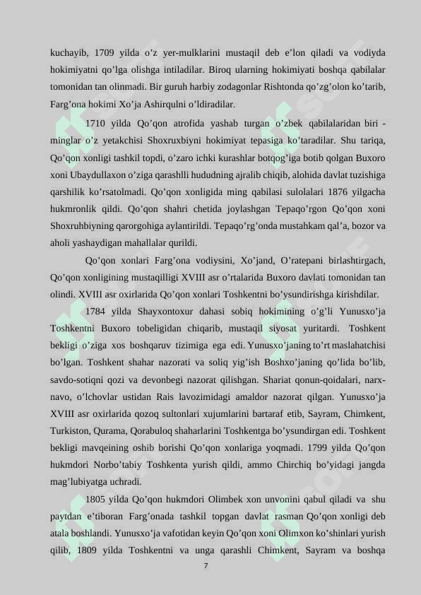 Buxoro amirligi, Qo’qon va Xiva xonliklarida ta’lim- tarbiya. 7