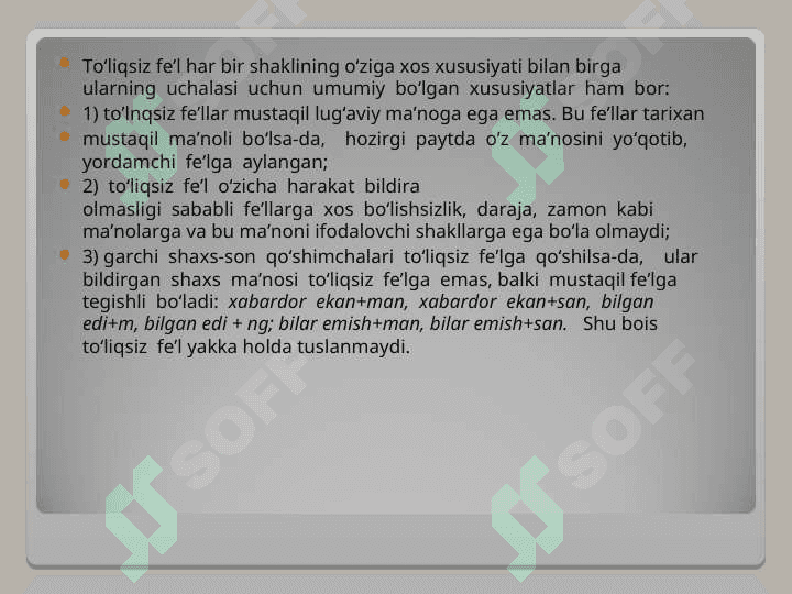 TOLIQSaIZ FELLAR HAQIDA MALUMOT 5