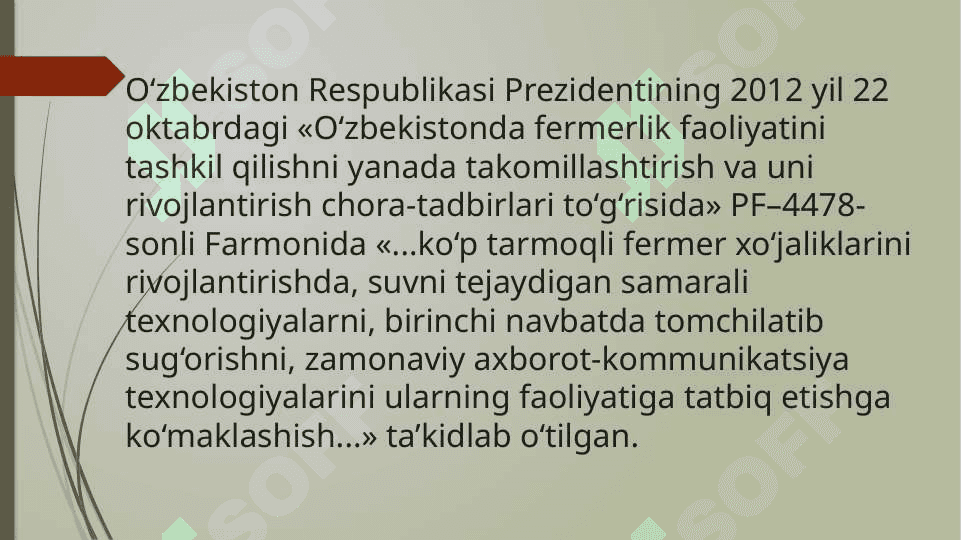 Qishloq xo‘jaligida innovatsion texnika va texnologiyalarni qo‘llash. 2