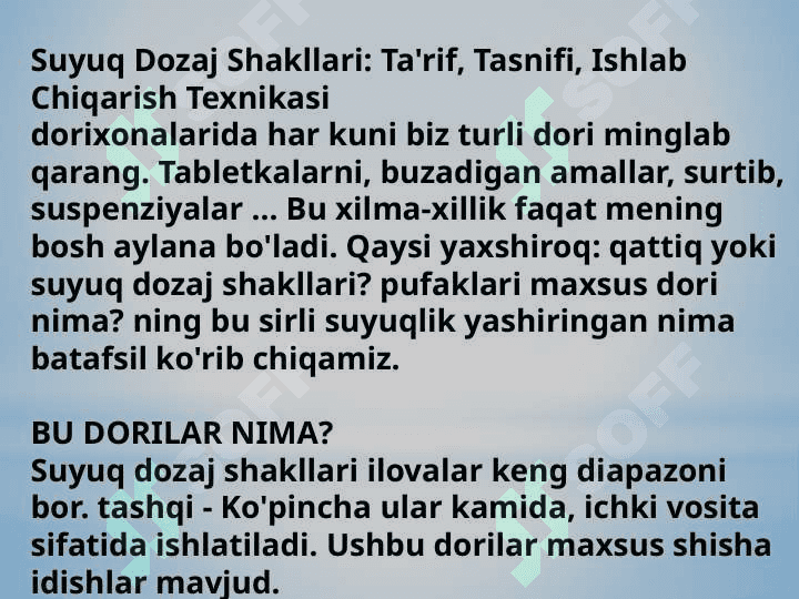 Suyuq dori shakllari va ularga retsept yozish qoidalari 2